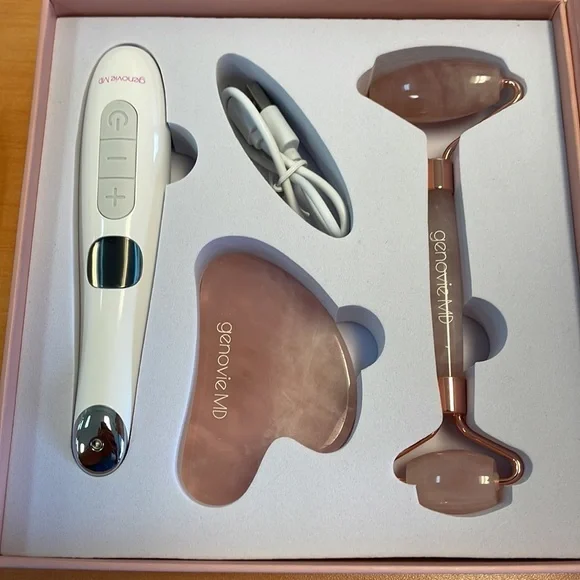 New Genovie MD Led and Crystal Rose Quartz Face and Eye Sculpting Kit!!🔥🔥🔥
